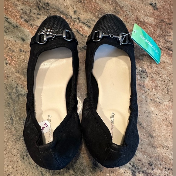 Solesenseability Black Suede Loafers with Metal Embellishment - Picture 1 of 4